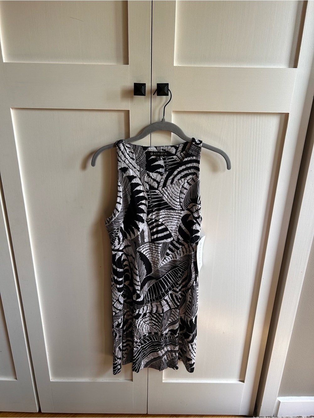 Athleta Black & White Tropical Print Tank Dress